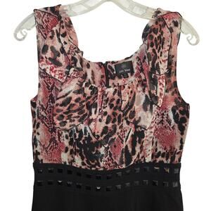 110 West 6 Purple Black Women's Sleeveless Sun Dress Miss Size Small S